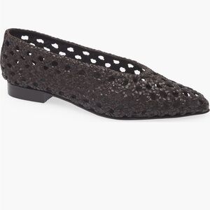 NIB Women’s Madewell Ruth Ballet Flat in Woven Leather - Dark Carob Brown Sz 9.5